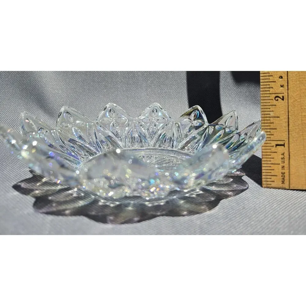 Vintage Federal Glass Petal #2829 Iridescent Dessert Berry Bowls Set of 6
